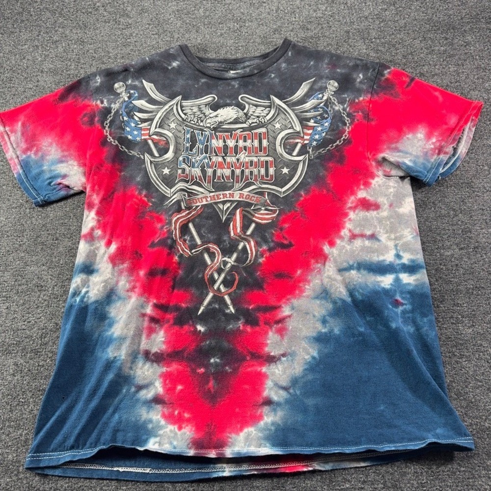 Lynyrd Skynyrd Southern Rock Tie Dye Shirt Mens Large Delta Pro Weight Graphic T